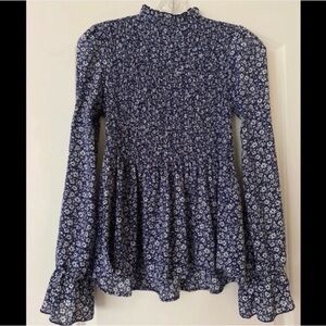 Peplum Smocked Blouse NWOT